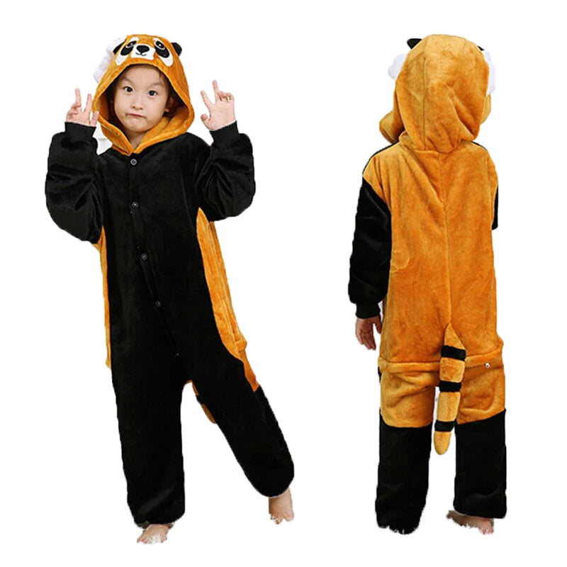 Children's Winter Plus Velvet Warm Cartoon One-piece Pajamas Suit