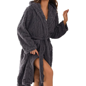 Pink Flannel Female Long Robe