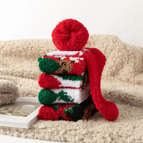 Christmas Thickened Cute Warm Coral Fleece Socks