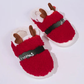 Christmas Red Fluffy Slippers