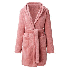 Fluffy Plush Women Bath Robe