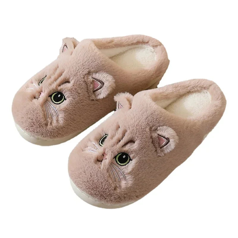 Fluffy Women Cute Cat Slippers