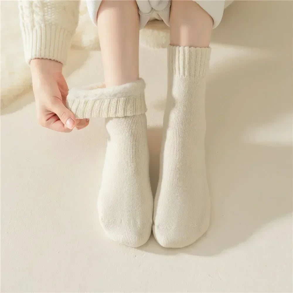 Women Wool Snow Markron Color  Socks