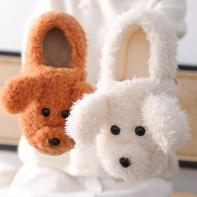 Comwarm Cute Dog Short Plush Slippers