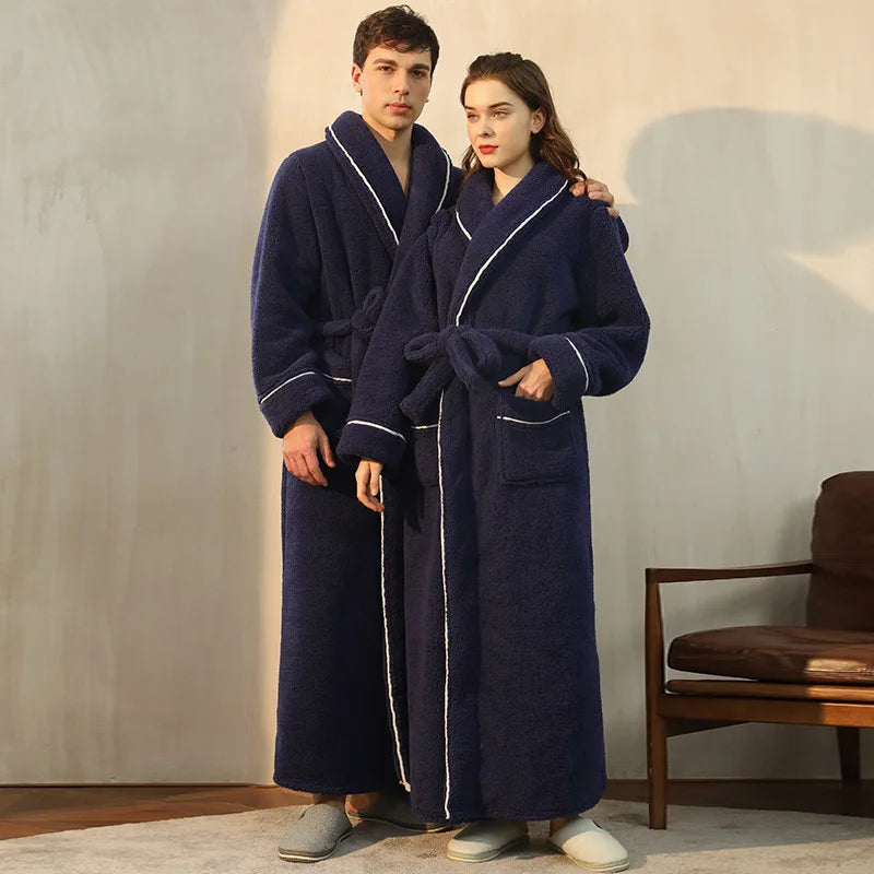 Thickened Warm Plus Size Couple Dressing Gown