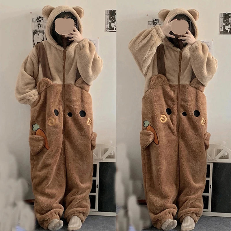 Flannel Anime Winter Bear Sleepwear