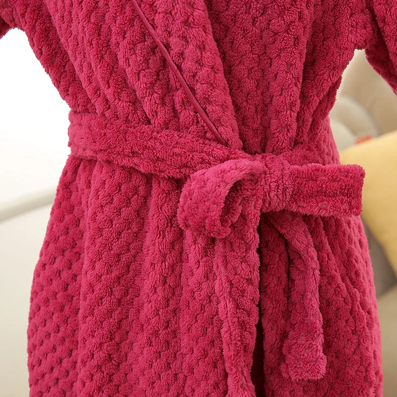 Extra Long Thermal Jacquard Flannel Bathrobe