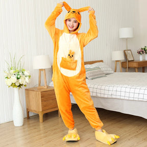 Women Cute Cartoon Onesies Unisex Flannel Sleepwear