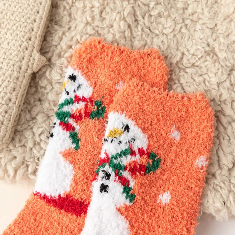 Christmas Thickened Cute Warm Coral Fleece Socks