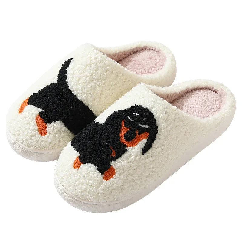 Cartoon Puppy Plush Slippers