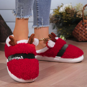 Christmas Red Fluffy Slippers