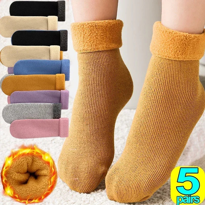 Women Winter Velvet Snow Boots Socks