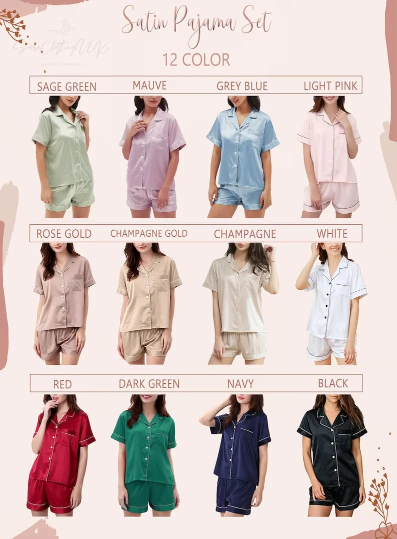 Customized Silk Bride Pajamas Set