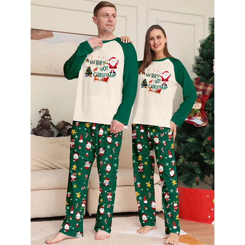 Christmas Matching Pajamas Family Outfits Patchwork Set