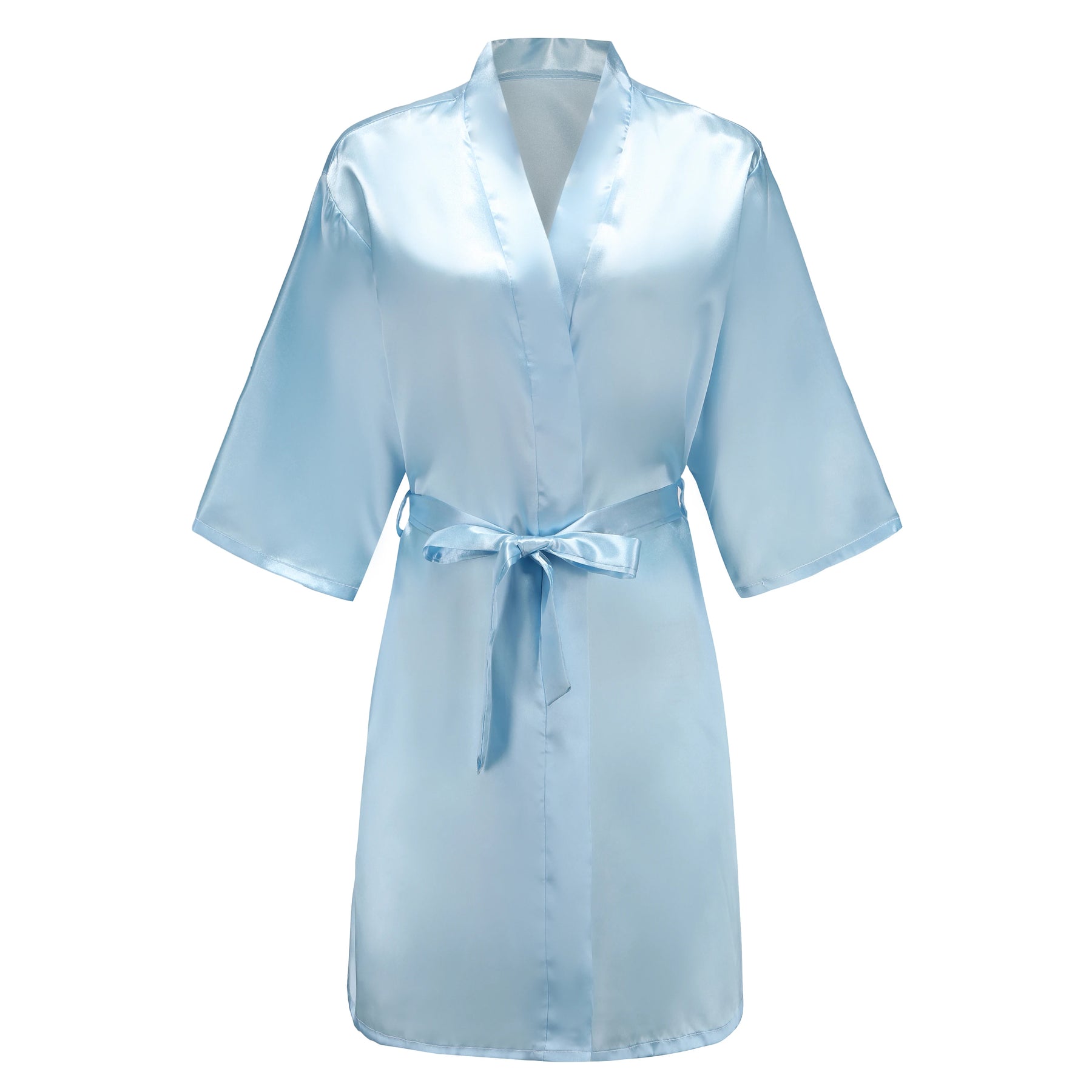 Blue Women Bathrobe White Letter Bride Dressing Gown