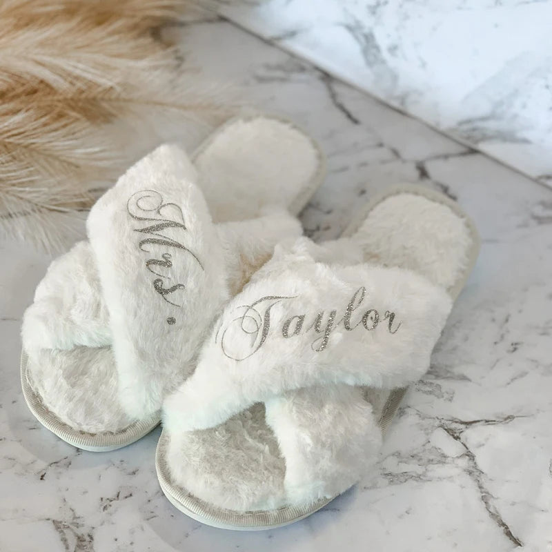 Cross Fluffy Slippers